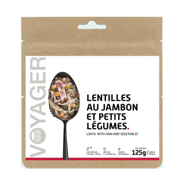 Lentilles au jambon et petits légumes