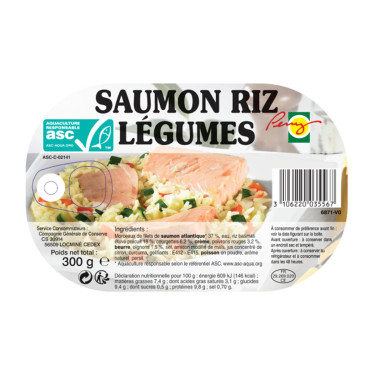 Saumon, riz et légumes