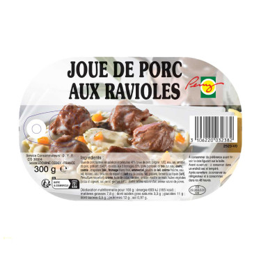 Joues de porc aux ravioles