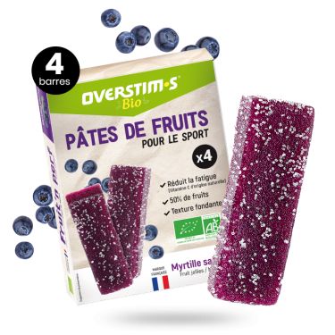 Pâte de fruits bio Overstim.s x 4 - Myrtille