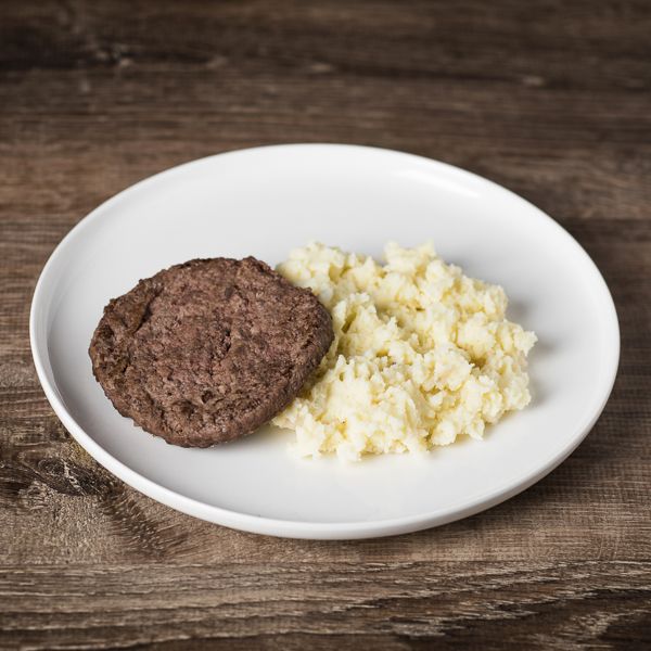 Steak haché et écrasée de pommes de terre