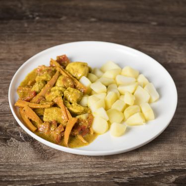 Tajine de poulet citron confit et pommes de terre