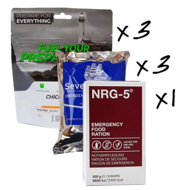 Kit d'urgence 72H - Repas lyophilisés, ration compacte, Eau - 5 ans