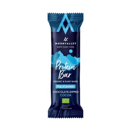 Barre protéinée bio Moonvalley - Cacao enrobée de chocolat