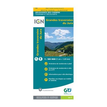 Carte plastifiée IGN - Grandes traversées du Jura