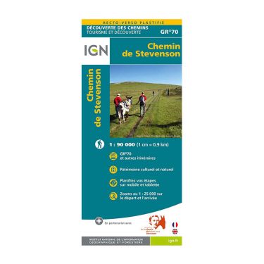 Carte plastifiée IGN - GR70 - Chemin de Stevenson