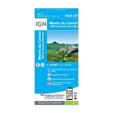 Carte plastifiée IGN - Volcans d'Auvergne