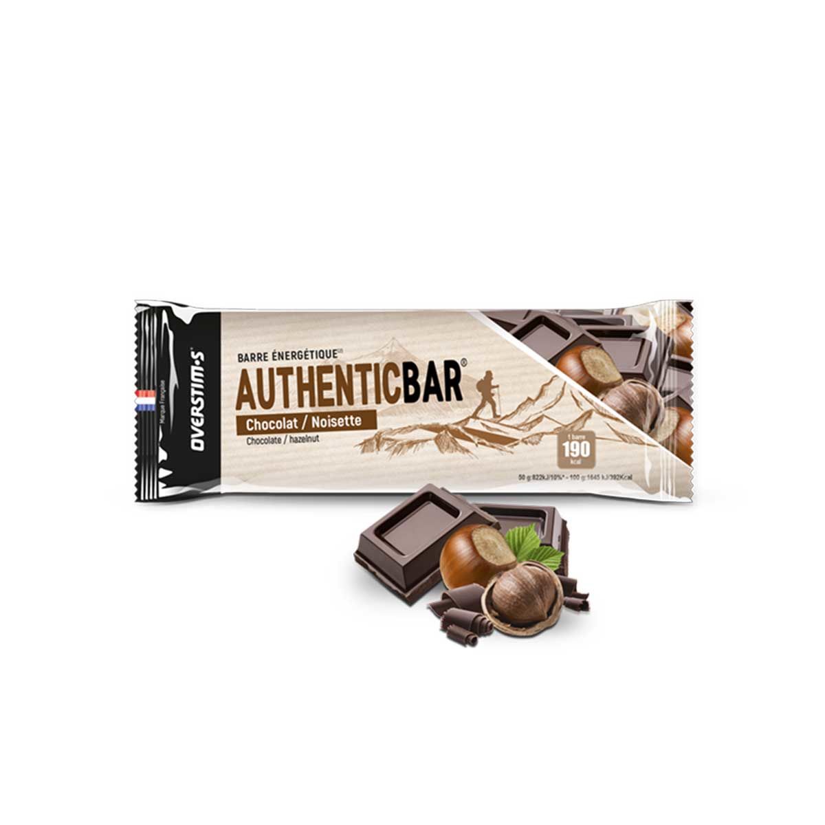 Barre énergétique Overstims Origin'bar Chocolat noir - Amandes